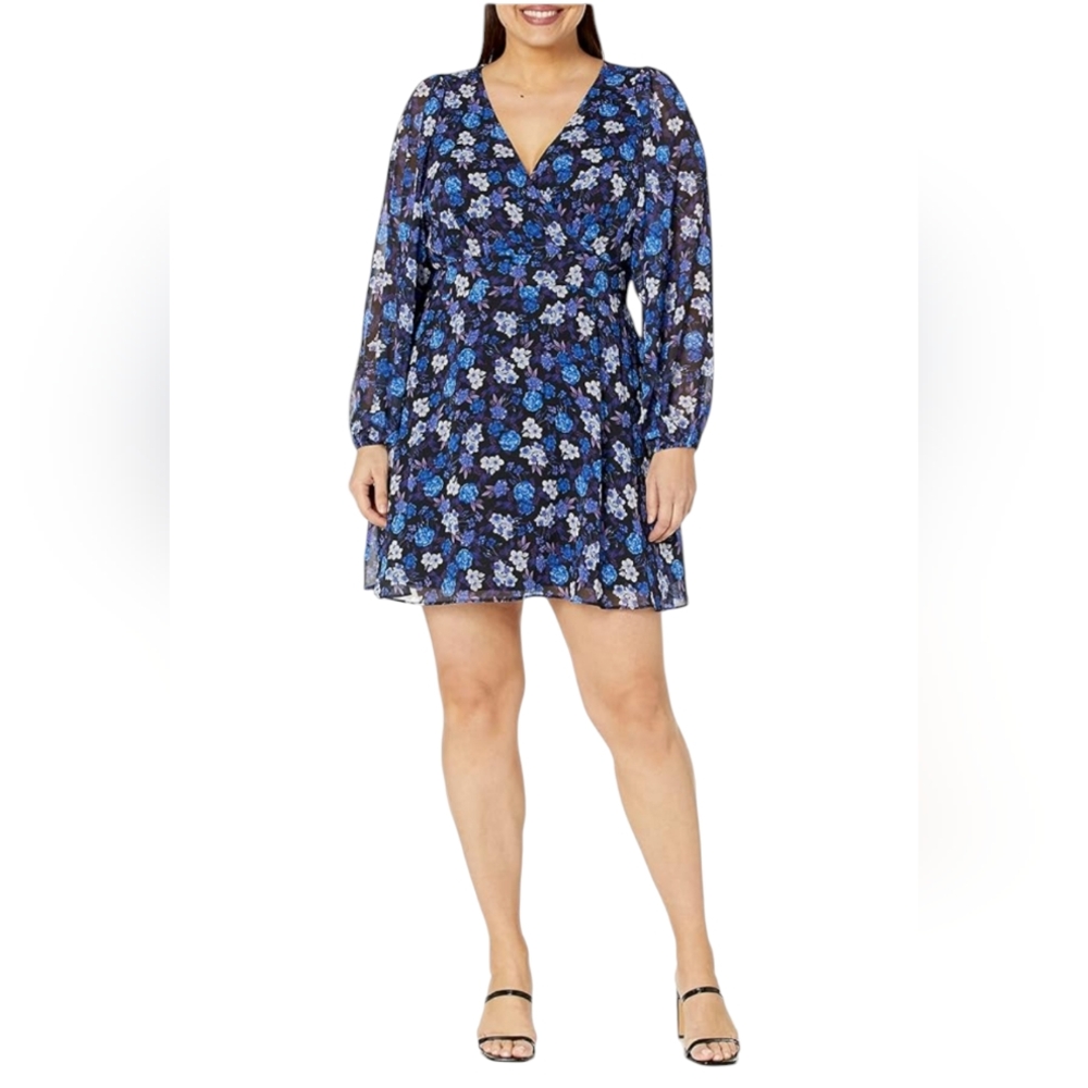 City Chic blue floral dress